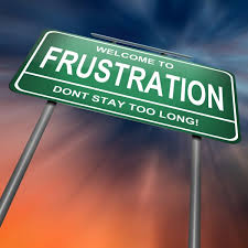 A road sign that says "Frustration"